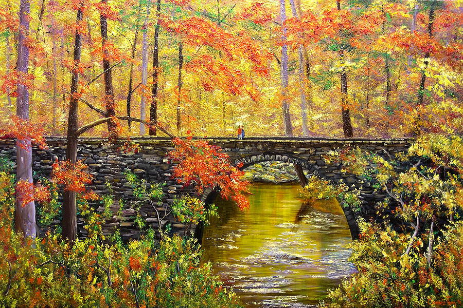 900x600 Blanchard Springs Arkansas Painting By Connie Tom - Arkansas Painting
