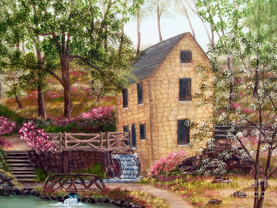 900x675 Old Mill North Little Rock Arkansas Painting By Vivian Cook - Arkansas Painting