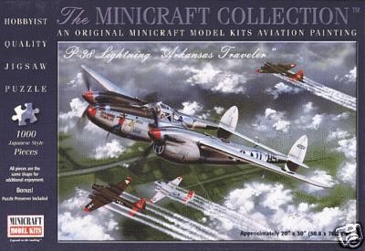 400x275 P 38 Lightning Arkansas Traveler Airplane Puzzle New - Arkansas Traveler Painting