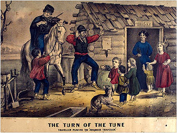351x264 The Turn Of The Tune - Arkansas Traveler Painting