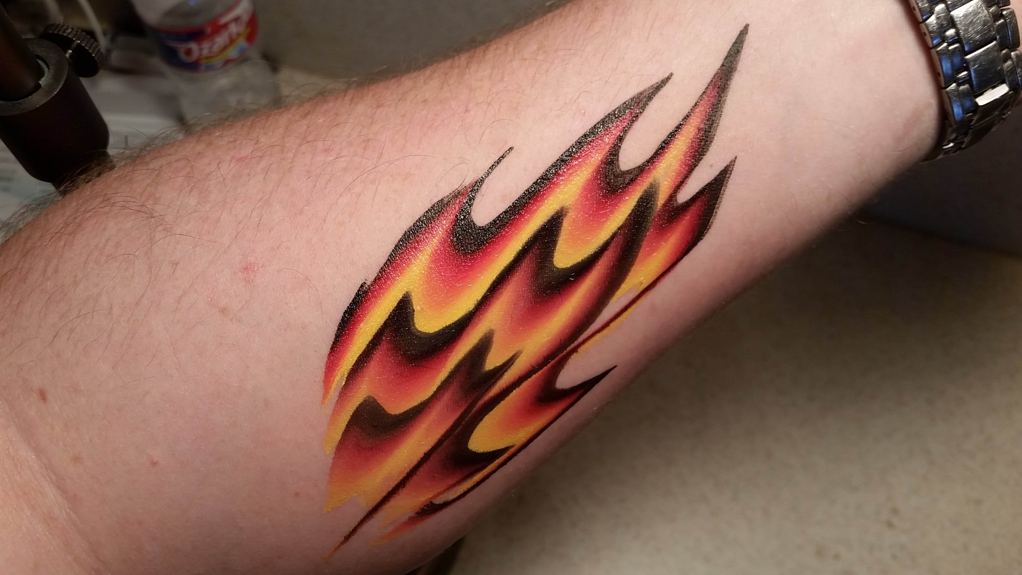 3264x1836 One Stroke Flame Design. Arm Or Face Painting Tutorial. - Arm Painting