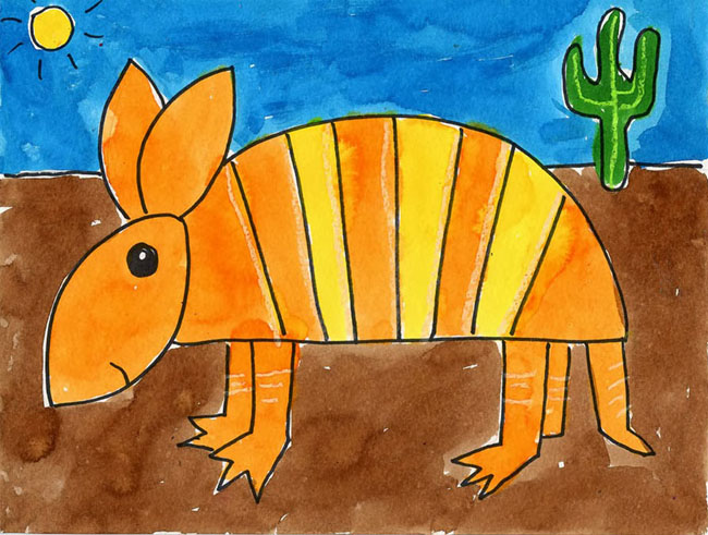650x491 Armadillo Art Projects For Kids - Armadillo Painting