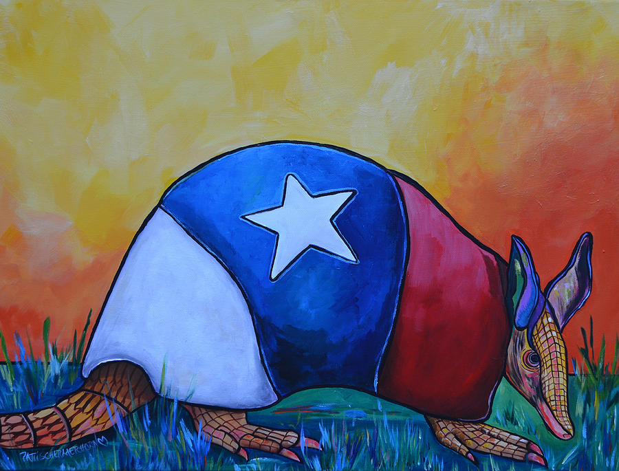 900x685 Made In Texas Armadillo Painting By Patti Schermerhorn - Armadillo Painting