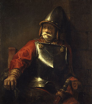 300x341 Man In Armor Painting Style Of Rembrandt Oil Paintings - Armor Painting