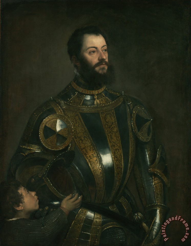 746x960 Titian Portrait Of Alfonso D Avalos Marquis Of Vasto In Armor - Armor Painting