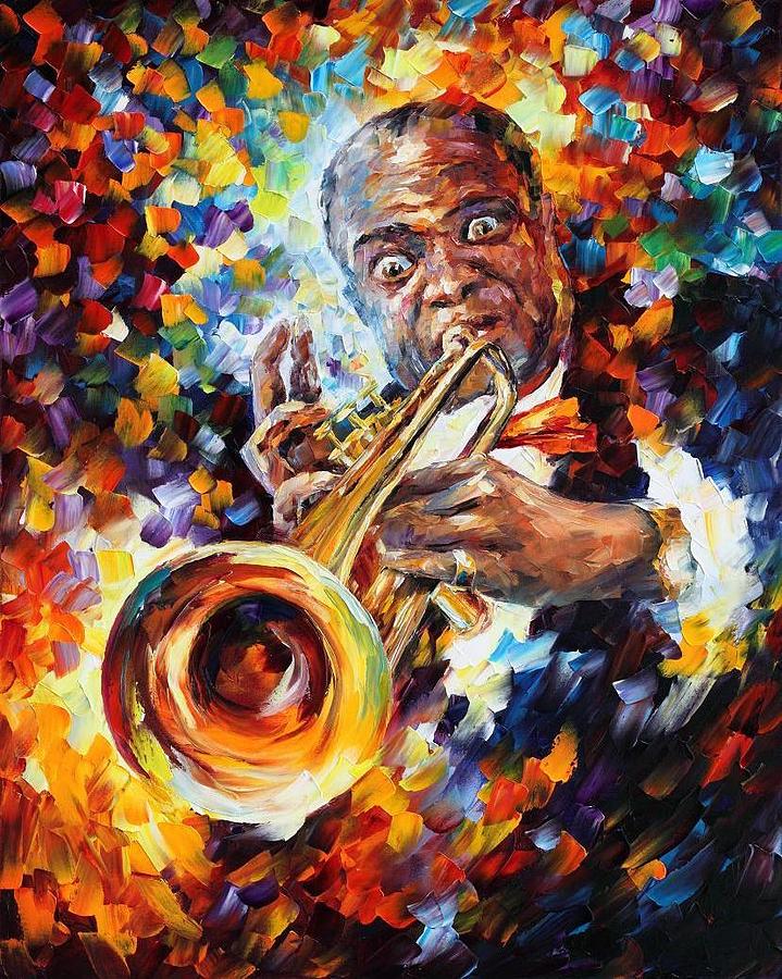719x900 Louis Armstrong Painting By Leonid Afremov - Armstrong Painting