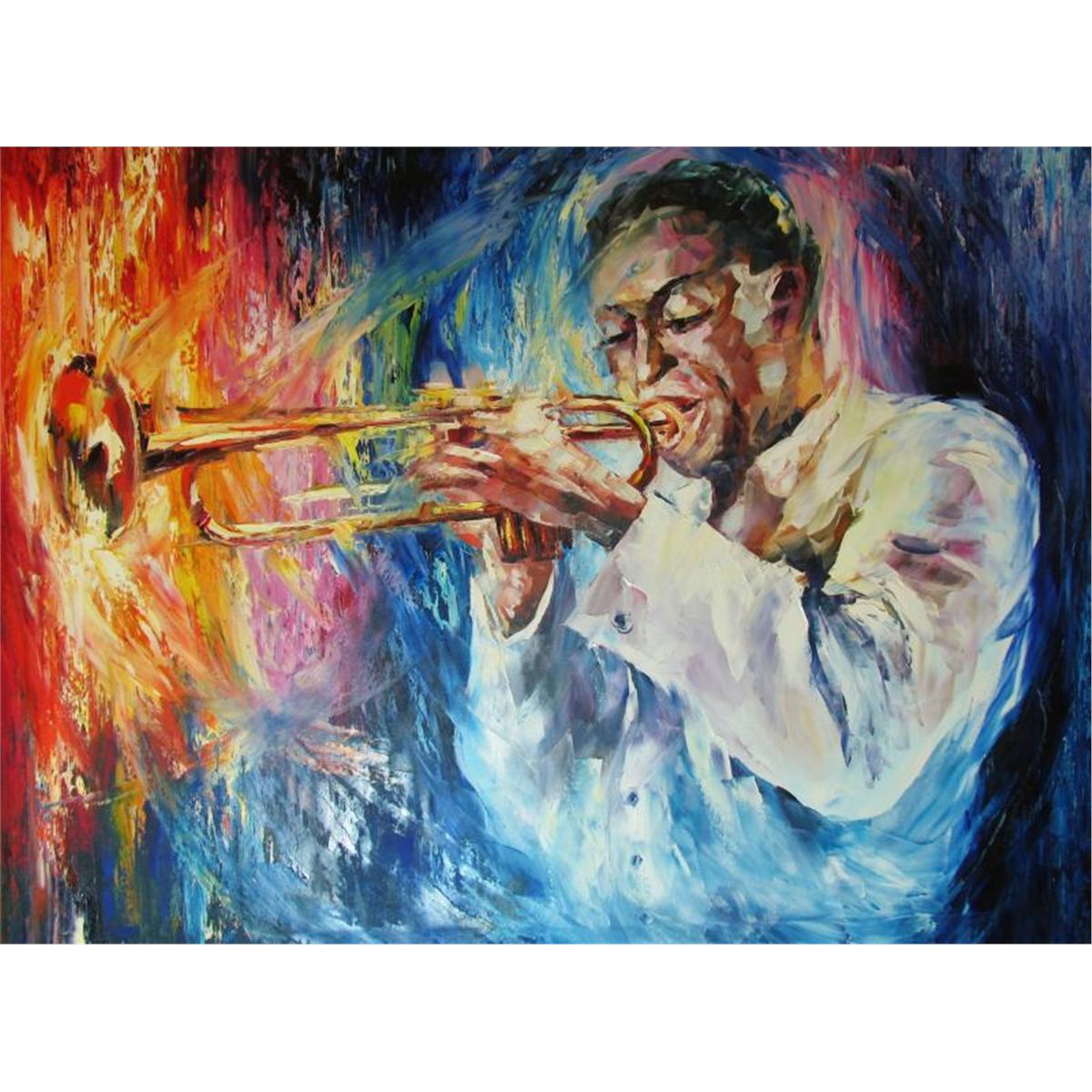 1200x1200 Louis Armstrong Original Signed Painting Canvas Sale - Armstrong Painting