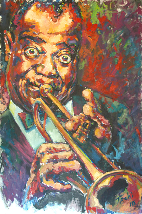 597x900 Louis Armstrong Painting By Tachi Pintor - Armstrong Painting