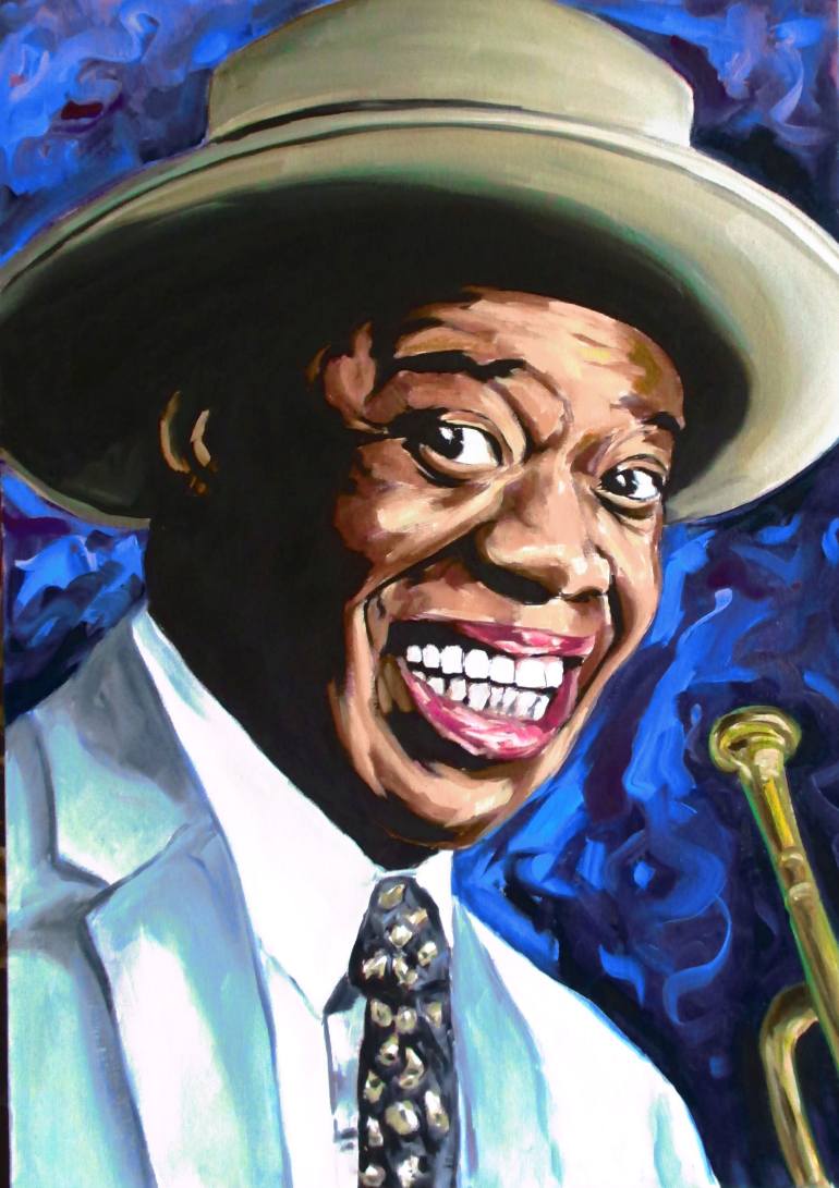 770x1091 Saatchi Art Louis Armstrong Painting By Mirela Balan - Armstrong Painting