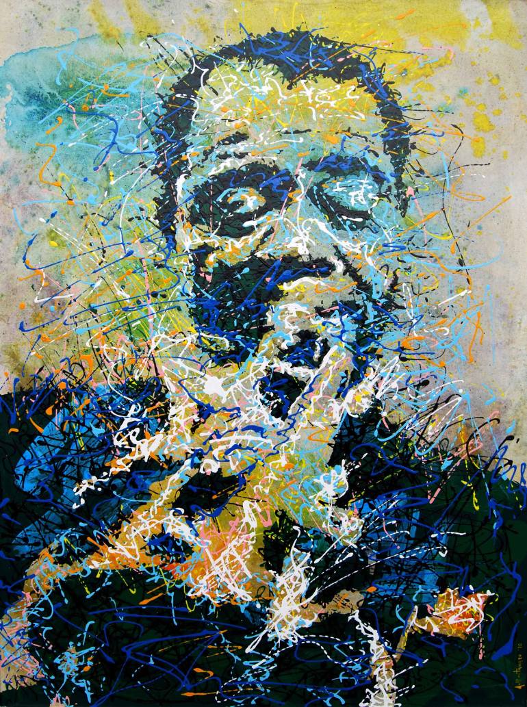 770x1033 Saatchi Art Tribute To Louis Armstrong Painting By Antonio Montanaro - Armstrong Painting