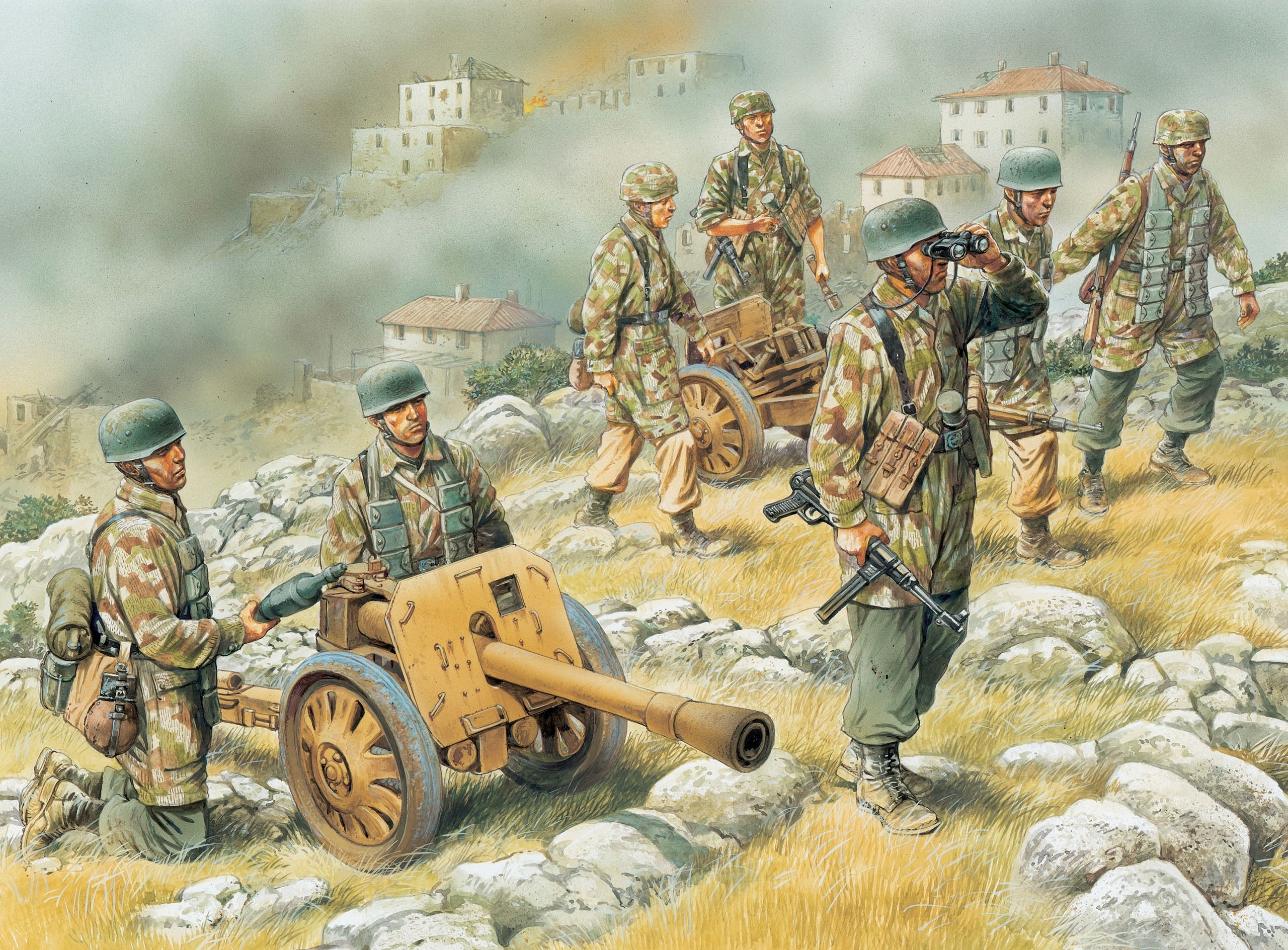 2560x1889 Photo Cannon Soldiers Painting Art Army 2560x1889 - Army Painting