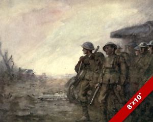 300x240 Canadian Army In France Wwi World War 1 Military Art Painting Real - Army Painting