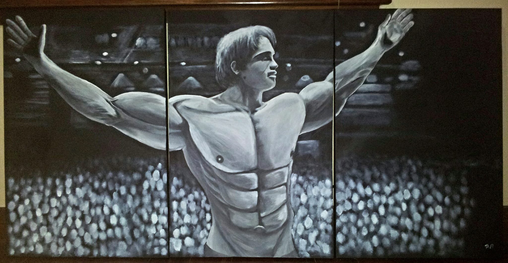 2048x1061 Arnold Schwarzenegger Painting Danielaugoustakisartist - Arnold Painting