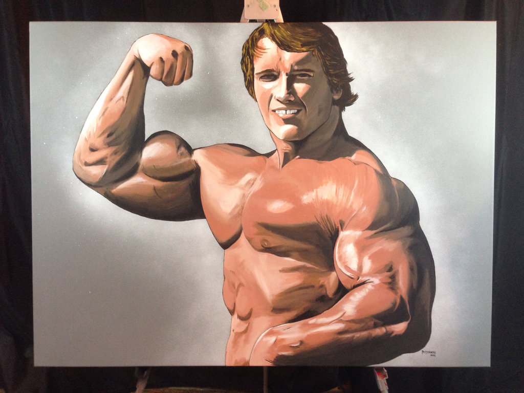 1024x768 Arnold Schwarzenegger Painting By Getpinnedart - Arnold Painting