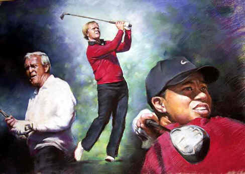 488x348 Jack Nicklaus,arnold Palmer,tiger Woods Golf Swing Art Poster Prints - Arnold Palmer Painting
