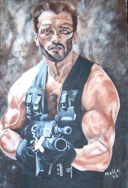 435x640 Carmella D'Auria Artwork Arnold Schwarzenegger Original - Arnold Schwarzenegger Painting