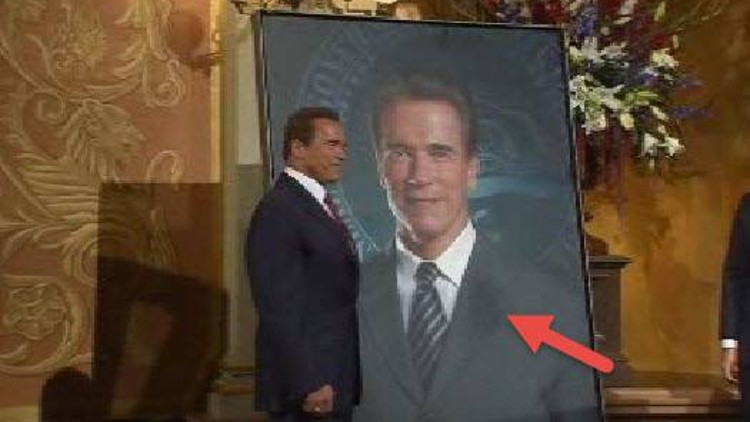 750x422 Smudge On Schwarzenegger Painting Remains Mystery - Arnold Schwarzenegger Painting