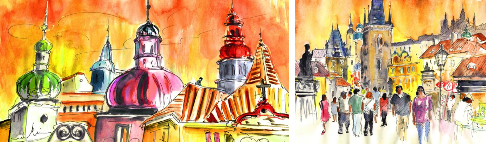 1576x469 Creating Impressions Places The Colourful Travel Paintings - Around The World Painting