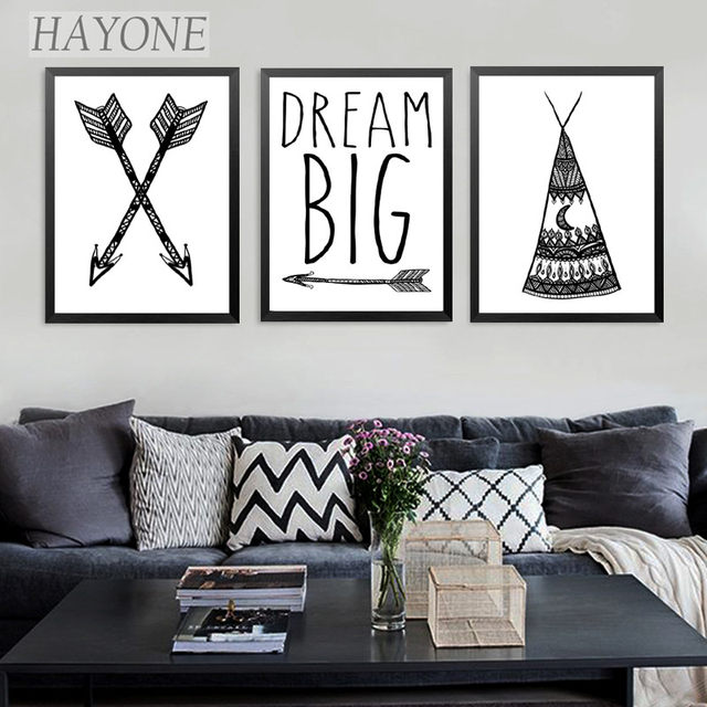 640x640 Online Shop Dream Big Quotes Painting A4 Print Poster Retro Arrow - Arrow Canvas Painting