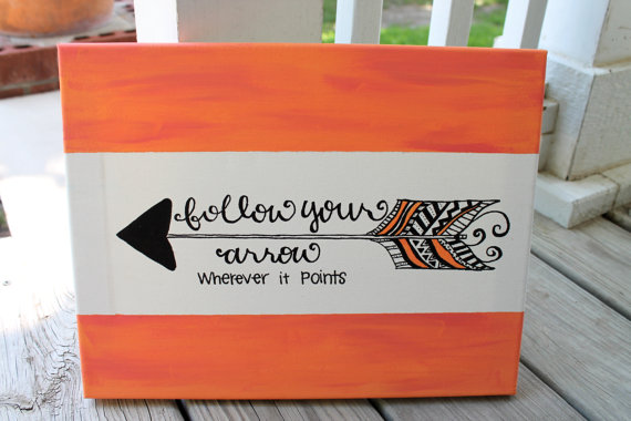 570x380 The Funky Monkey Giveaway Follow Your Arrow 11x14 Canvas - Arrow Canvas Painting