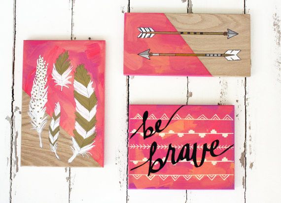 570x412 Arrow Painting, Drawing On Wood, Hand Painted Original Art - Arrow Canvas Painting