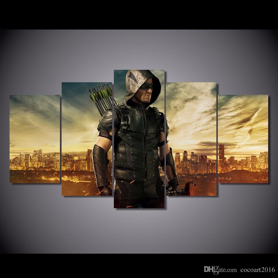 960x960 Best Framed Hd Printed Green Arrow Man Tv Picture Wall Art Canvas - Arrow Canvas Painting