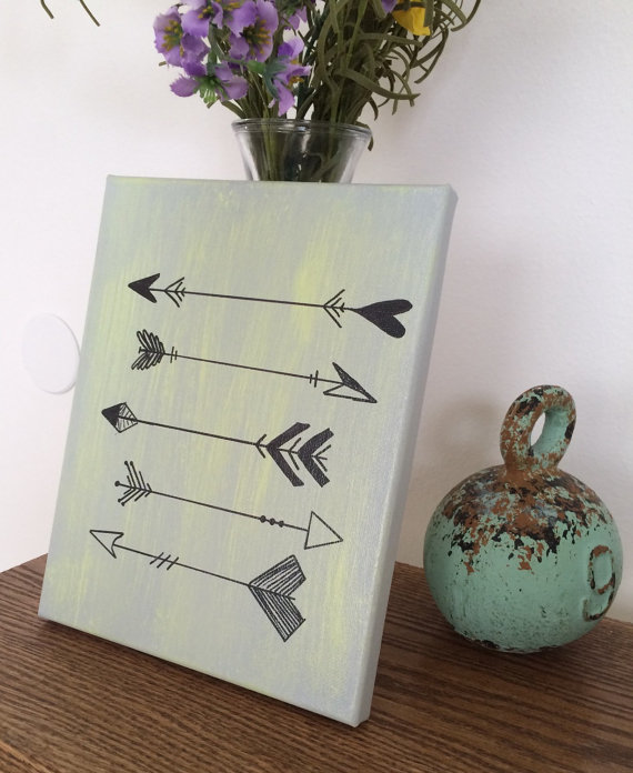 570x696 Arrow Painting Canvas Arrow Sign Farmhouse Decor Rustic Idealpin - Arrow Painting