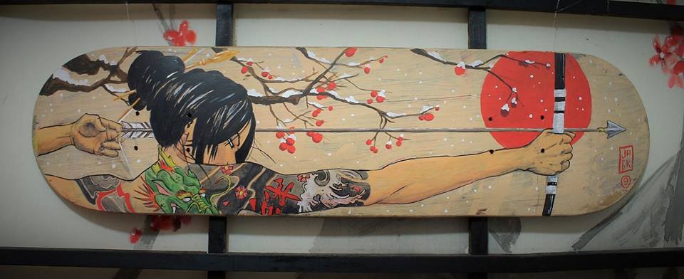 960x392 Bow And Arrow, Yumiya, Japanse Painting Skate By Jacknueve - Arrow Painting