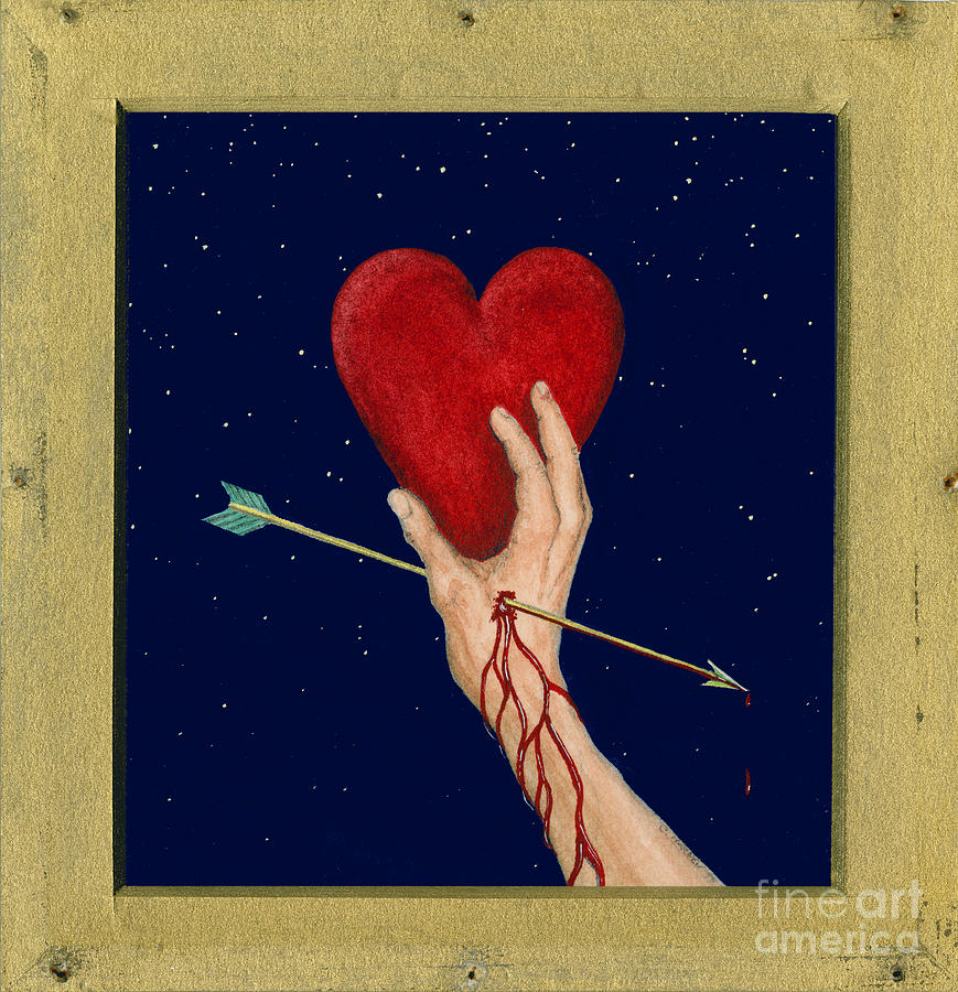 869x900 Cupids Arrow Painting By Charles Harden - Arrow Painting