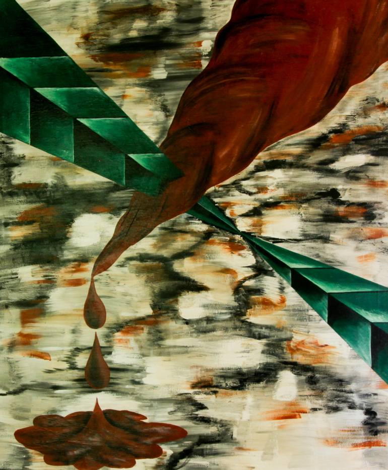 770x933 Saatchi Art Bleeding Arrow Painting By Jiri Jaros - Arrow Painting