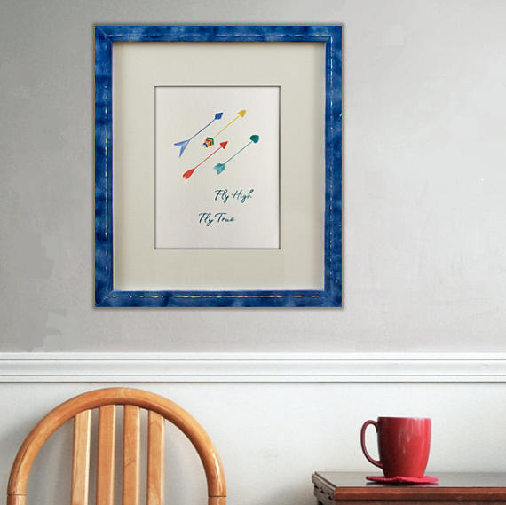570x569 Arrow Painting With Quote. Fly High Fly True - Arrow Painting