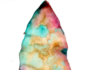 340x270 Framed Blue Dream Dreamcatcher Original Watercolor Painting - Arrowhead Painting