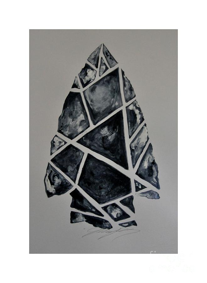 660x900 Geometric Arrowhead Painting By Jennifer Clegg - Arrowhead Painting