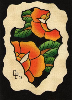 288x400 Arrowhead Flower Painting Tattoo, Piercing And Tattoo Art - Arrowhead Painting