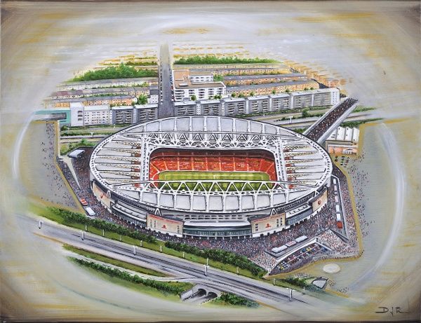 600x461 Emirates Stadium Art - Arsenal Painting