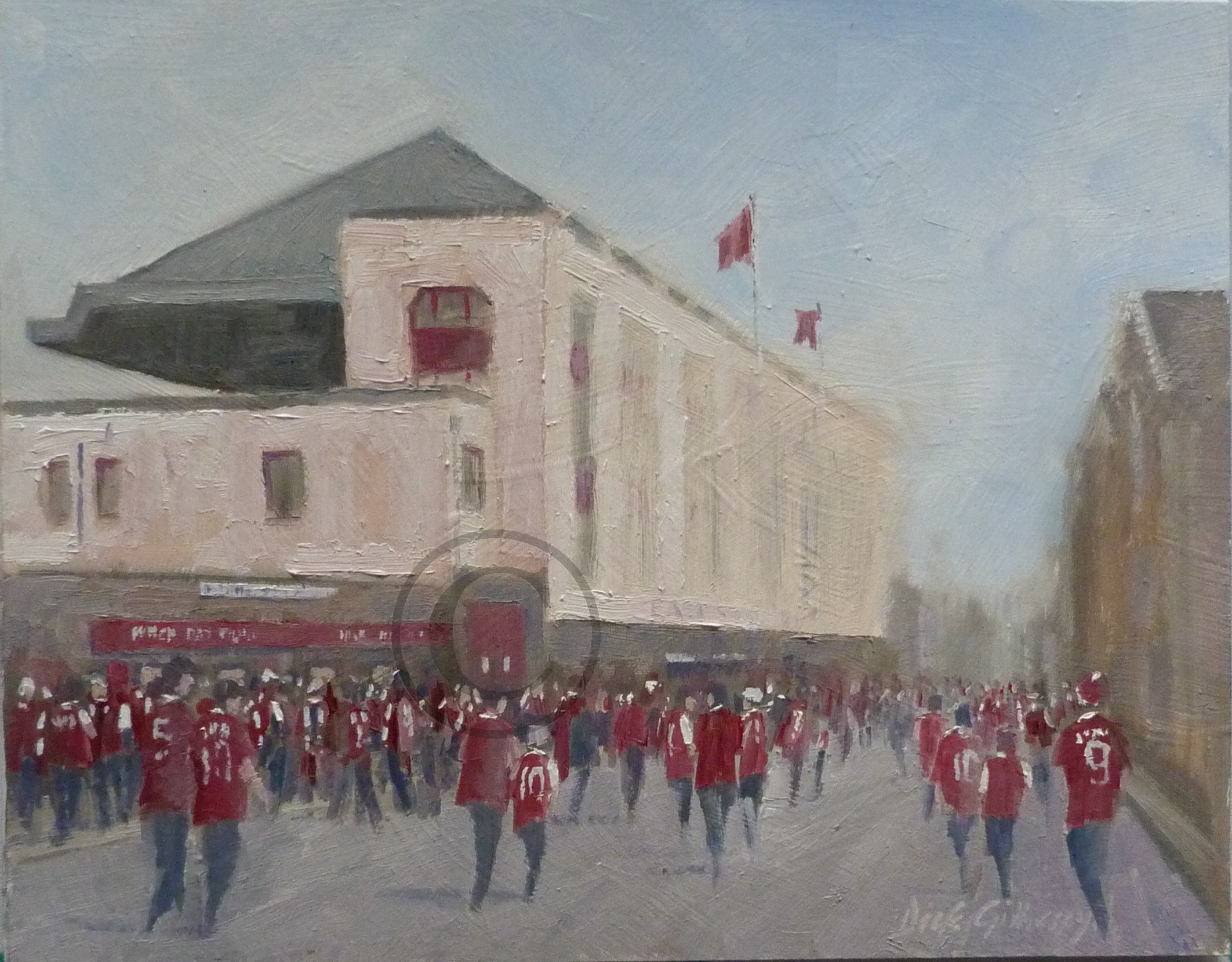 2125x1659 Prints Highbury Evening Kick Off. Dick Gilhespys Paintings - Arsenal Painting