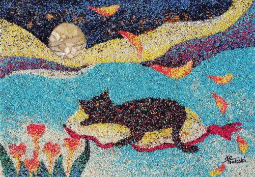 501x348 Colored Sand Painting By Ako Tsubaki ~ Art Crafts Projects - Art And Craft Painting