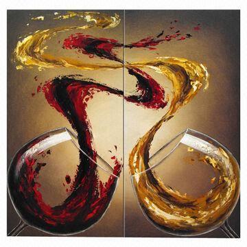 360x360 Hand Painted Modern Red Wine Fantasy Dancers Oil Painting,newest - Art And Wine Painting