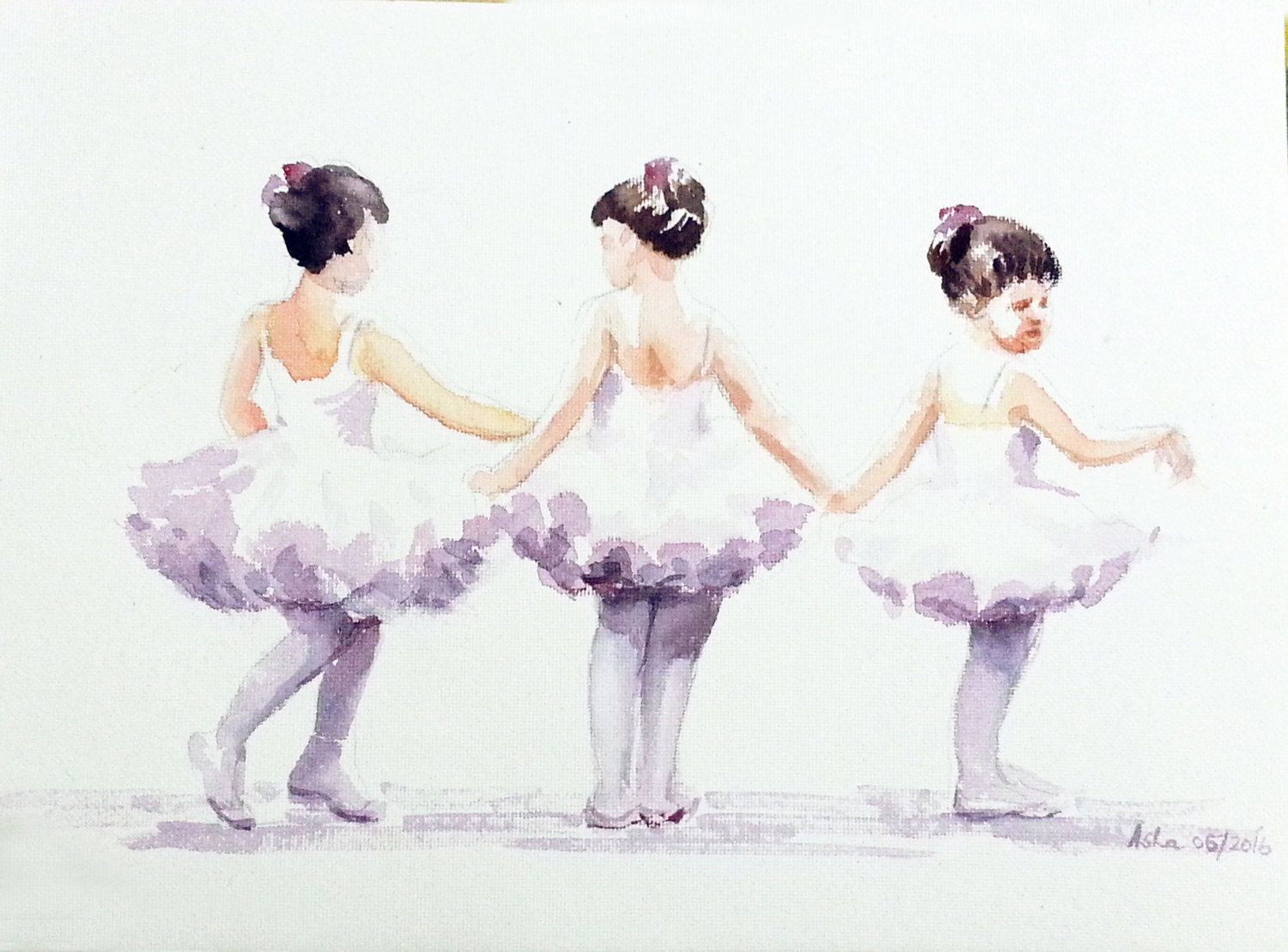 1500x1109 Free Shipping Three Little Ballerinas Ballet Art Ballerina - Art Ballerina Painting
