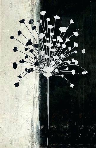 324x500 Pretty Black And White Oil Painting V8774487 Black And White - Art Black And White Painting