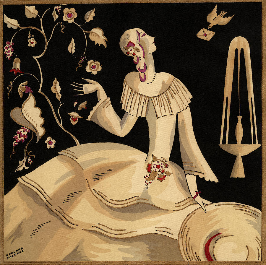 900x897 1920s Illustration Art Deco Woman Painting By Vintage Images - Art Deco Woman Painting