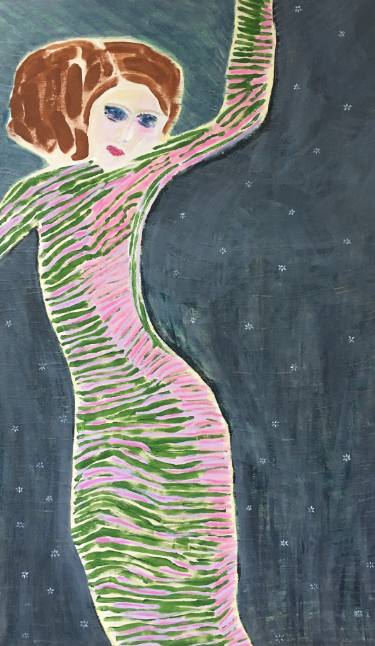 375x646 Original Art Deco Women Pencil Paintings For Sale Saatchi Art - Art Deco Woman Painting