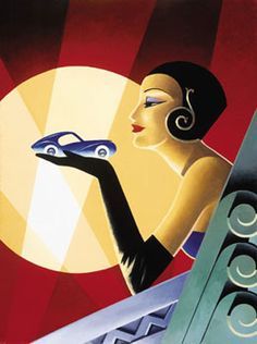 236x316 Art Deco Woman Posters - Art Deco Woman Painting