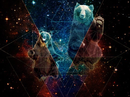 500x372 Bears In Space Illebas Productions Fine Art And Design - Art Design Painting