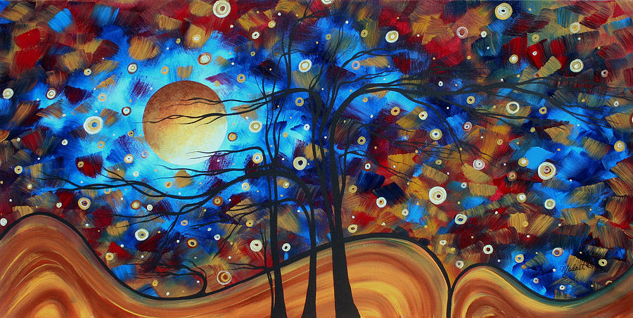 900x452 Abstract Art Original Landscape Painting Bold Circle Of Life - Art Design Painting