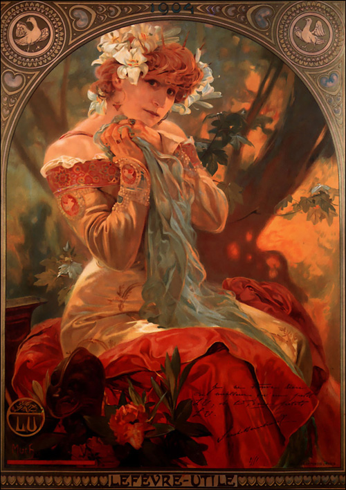 500x708 Art Nouveau Stylized Shapes And Curved Organic Lines - Art Nouveau Painting