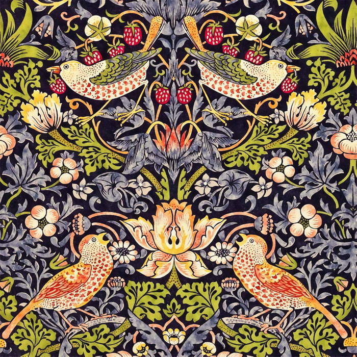 700x700 William Morris Strawberry Thief Art Nouveau Painting Comforters By - Art Nouveau Painting