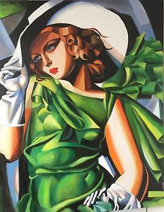 232x300 New David Aldus Original Young Lady After Tamara De Lempicka Art - Art Nouveau Woman Painting