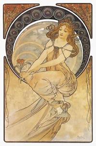 199x300 Painting By Alphonse Mucha Art Nouveau Lady On Stretched Canvas - Art Nouveau Woman Painting