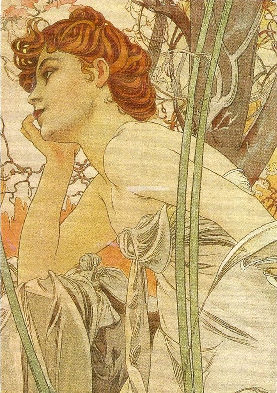 564x798 Pin By Maggie Oliver On Art Nouveau Alphonse Mucha - Art Nouveau Woman Painting